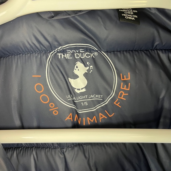 Save the Duck Full zip Ultra Light Puffer Coat Blue - Picture 2 of 3